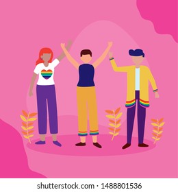 people group celebration queer community lgbtq vector illustration