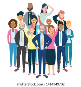 people group characters diversity on white background vector illustration