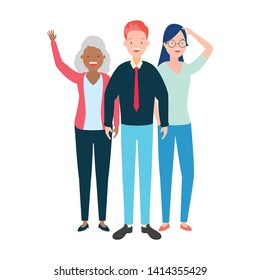 people group characters diversity on white background vector illustration