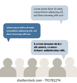  People Group Chat Communication Bubble,  Discussing Communication Social Network Flat Vector Illustration