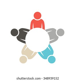 People group in circle graphic logo