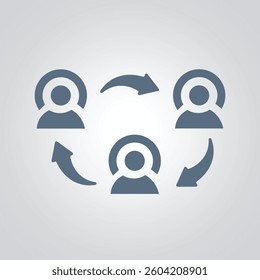 People group circle network signs and icon with a silver abstract background