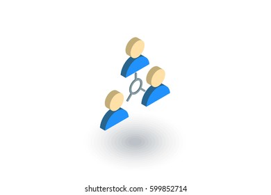 people group, community, network isometric flat icon. 3d vector colorful illustration. Pictogram isolated on white background