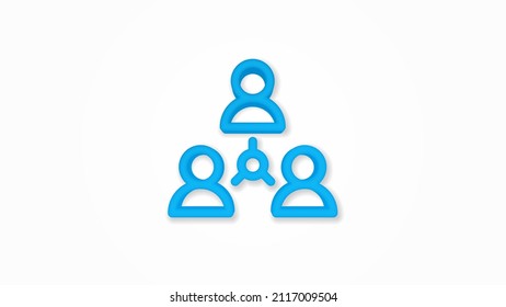 people group, community, network realistic icon. 3d vector illustration. Isolated line color pictogram. Transparent shadows