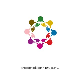 People Group, Community, Team Work Icon Vector Logo Template Illustration Design
