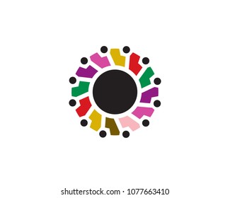 People Group, Community, Team Work Icon Vector Logo Template Illustration Design