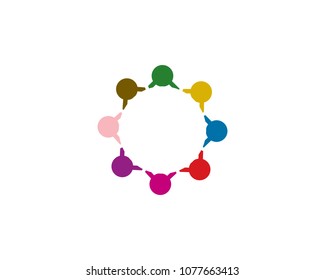 People Group, Community, Team Work Icon Vector Logo Template Illustration Design