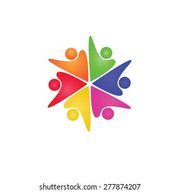 People Group Connectivity Logo. Vector graphic design illustration