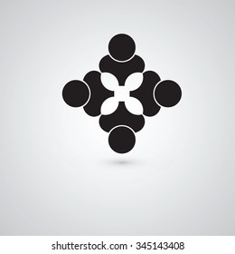 People Group Connectivity Logo. Vector graphic design illustration.this icon also represents friendship, partnership cooperation unity,. Team work idea.
