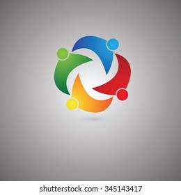 People Group Connectivity Logo. Vector graphic design illustration.this icon also represents friendship, partnership cooperation unity,. Team work idea.