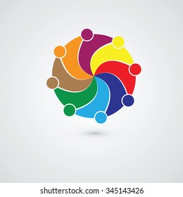 People Group Connectivity Logo. Vector graphic design illustration.this icon also represents friendship, partnership cooperation unity,. Team work idea.