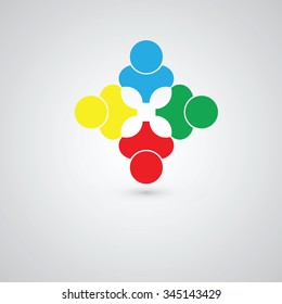 People Group Connectivity Logo. Vector graphic design illustration.this icon also represents friendship, partnership cooperation unity,. Team work idea.