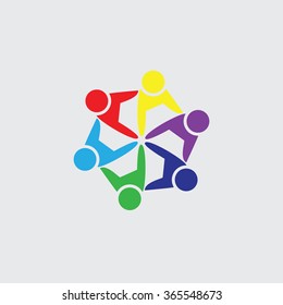 People Group Connectivity Logo. Vector graphic design illustration.this icon also represents friendship, partnership cooperation unity,