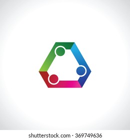 People Group Connectivity Logo. Vector graphic design illustration.this icon also represents friendship, partnership cooperation unity,. Team work idea.