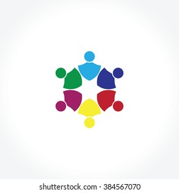People Group Connectivity Logo. Vector graphic design illustration