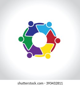 People Group Connectivity Logo. Vector graphic design illustration.this icon also represents friendship, partnership cooperation unity,. Team work idea.