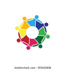 People Group Connectivity Logo. Vector graphic design illustration.this icon also represents friendship, partnership cooperation unity,. Team work idea.