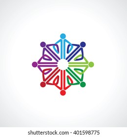 People Group Connectivity Logo. Vector graphic design illustration.this icon also represents friendship, partnership cooperation unity,