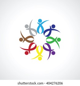 People Group Connectivity Logo. Vector graphic design illustration.this icon also represents friendship, partnership cooperation unity,. Team work idea.