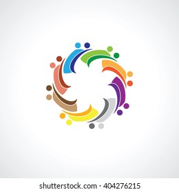 People Group Connectivity Logo. Vector graphic design illustration.this icon also represents friendship, partnership cooperation unity,. Team work idea.