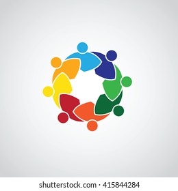 People Group Connectivity Logo. Vector graphic design illustration.this icon also represents friendship, partnership cooperation unity,. Team work idea.
