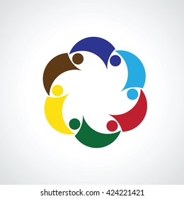 People Group Connectivity Logo. Vector graphic design illustration.this icon also represents friendship, partnership cooperation unity,. Team work idea.