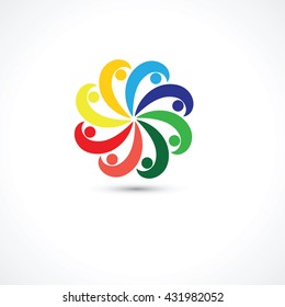 People Group Connectivity Logo. Vector graphic design illustration.this icon also represents friendship, partnership cooperation unity,
