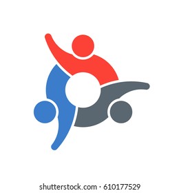  People Group Connectivity Logo. Vector graphic design illustration
