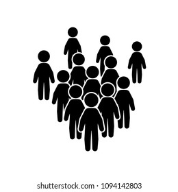 Ícone de grupo de pessoas ou de multidão. Vetor.