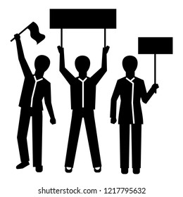 People group demonstration icon. Simple illustration of people group demonstration vector icon for web design isolated on white background