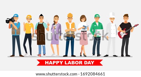 People Group Different Job Set 06,  Flat Vector Illustration Background