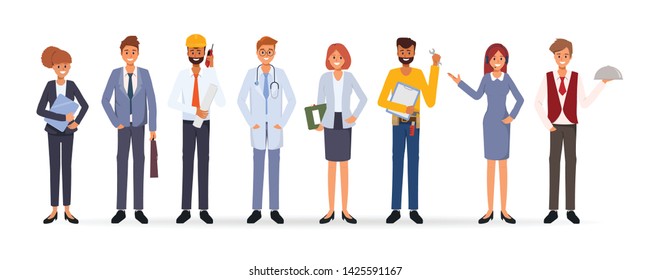 People Group Different Occupation job Set. International Labor Day.