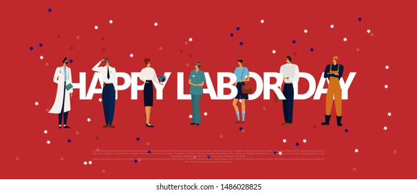 People Group Different Occupation Set, International Labor Day Flat Vector Illustration