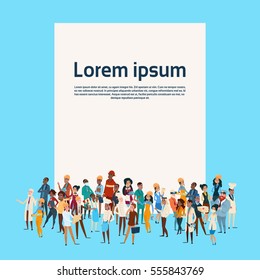 People Group Different Occupation Set, Employees Mix Race Workers Banner Flat Vector Illustration