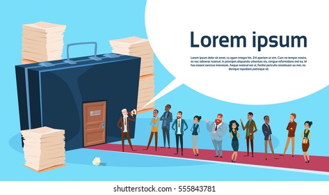People Group Different Occupation Set, Employees Mix Race Workers Banner Flat Vector Illustration