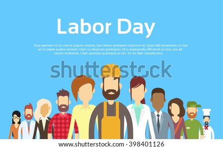 People Group Different Occupation Set, International Labor Day Flat Vector Illustration