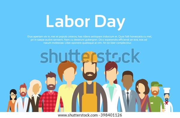 People Group Different Occupation Set,
International Labor Day Flat Vector
Illustration