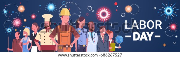 People Group Different Occupation Set,\
International Labor Day Flat Vector\
Illustration