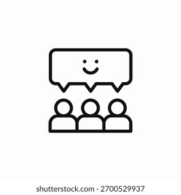 Vector de signo de icono de discusión de grupo de personas