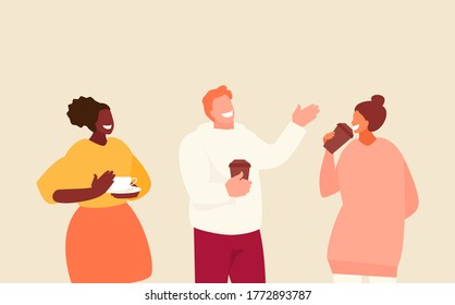 People group drinking coffee vector