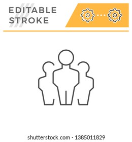 People group editable stroke line icon