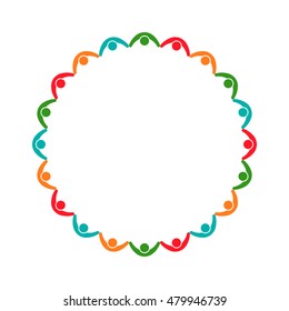  People Group Holding Together Logo. Vector graphic design illustration