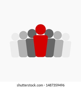 people group icon isolated on white background. business sign organization teamwork with manager and staff. business leader and employee. leadership concept.