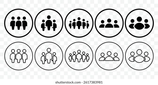 People group icon set. Profile, people silhouette, person, avatar, sign up button vector. Persons symbol infographics website design, logo, app, UI isolated. Grouping People avatar ilustration icons.