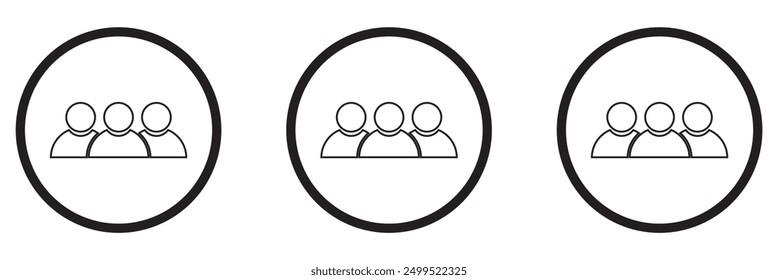 People group icon set. Team people. User profile symbol. Group of people or group of users collection. Persons symbol - stock vector.