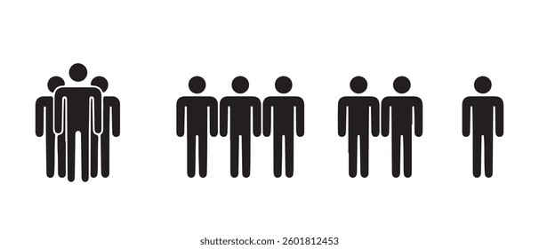 People group icon set. team people. user profile symbol vector icon set illustration isolated on white background.