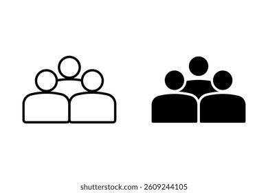 People group icon set. team people. user profile symbol vector icon set illustration isolated on white background.