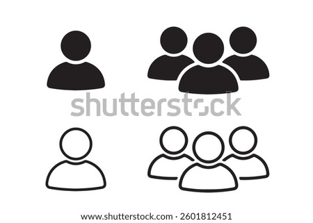 People group icon set. team people. user profile symbol vector icon set illustration isolated on white background.