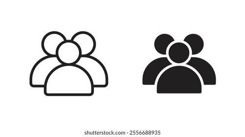 People group icon set in Thin line black color.
