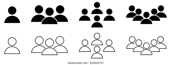People group icon set. User profile symbol. Design can use for web and mobile app. Vector illustration
